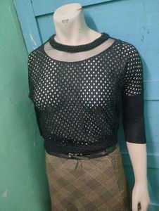 Beaded See Through Top