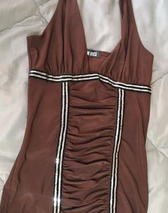 Brown Halter Top &amp; High-Waisted Shorts Set