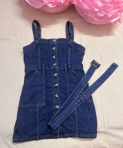 Denim Dungaree Dress