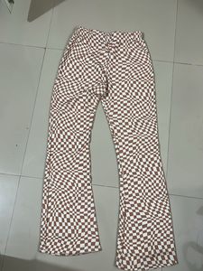 Retro Checkered Flare Pants