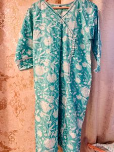 Floral Print Kurta Pant Set, Bust- 36/38