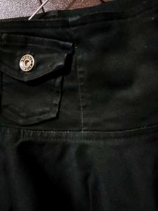 Cute Black Skirt with Button Detail