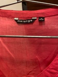MELANGE by Lifestyle Mandarin Collar-Cotton Kurta
