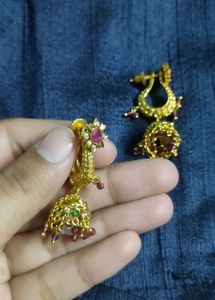 Tag Price1grgold Bell Jhumkas With Detachable stu