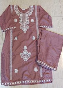 Mauve Embroidered Salwar Kameez Suit