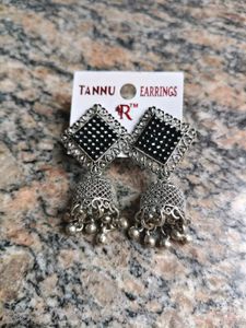 Silver Jhumka Earrings