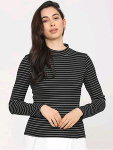 TOKYO TALKIES Blue Striped Tshirt Full Sleeve