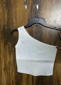 White Asymmetrical Tank Top