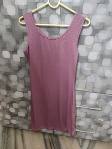 Mauve Ribbed Tank Dress