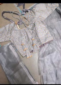 Gray Ruffle Lehenga Set