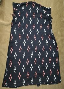 Black Ikkat Print Kurta