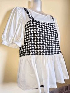 🎁Buy 2 Get 1 Free 🎁Houndstooth Puff Sleeve Dress