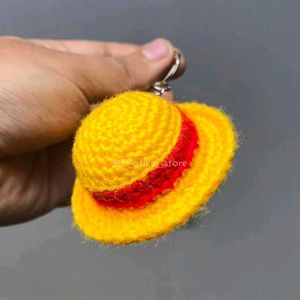 HANDMADE One Piece Luffy Hat Keychain