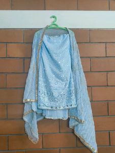 Elegant Sky Blue Salwar Suit Set