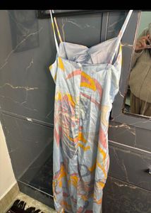 Abstract Print Cutout Midi Dress