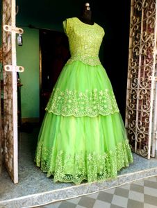 Elegant Green Ethnic Ball Gown