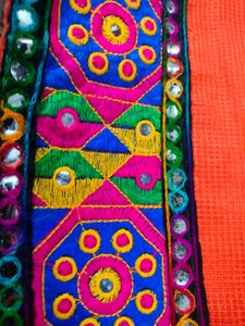 Orange Embroidered Saree