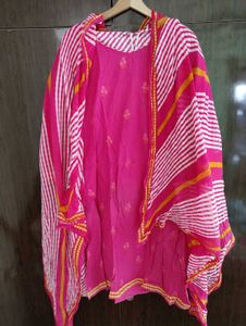 Kurta Salwar With Dupatta Set For Women, 46inch