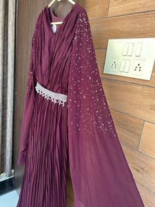 Elegant Burgundy Maxi Dress