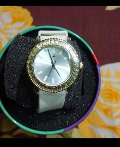 White Colour Silver Fastrack Watch