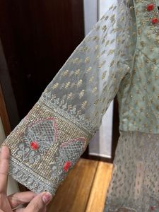 Grey Peplum Sharara With Dupatta
