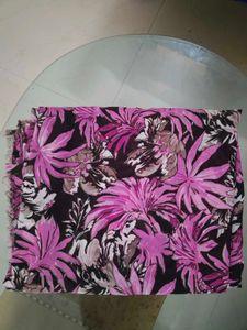 Beautiful Brown And Pink Floral Printed Saree