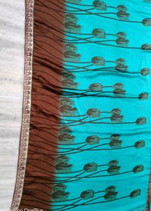 🇳🇿💫💗Elegant Blue Printed Saree