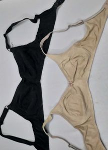 Set Of Cotton Bras Daisydee..black n Cream