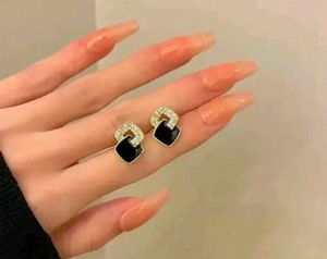 Geometric Rhinestone Drop Earrings