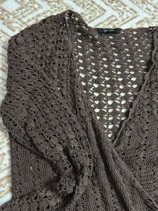 Brown Woolen Wrap On