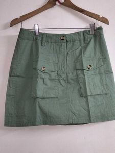 Green Cargo Mini Skirt