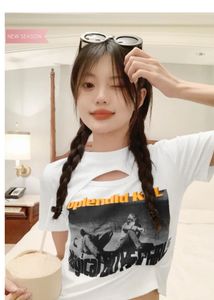 Cutout Graphic Print Tee