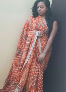 Beautiful Coral Georgette Saree