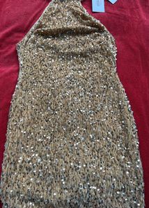 Savana Sparkly Gold Mini Dress