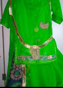 Rajputi poshak..Green Embroidered