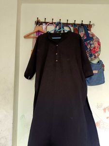 Black Mandarin Collar Dress