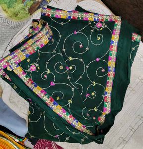 Embellished elegant Green Saree