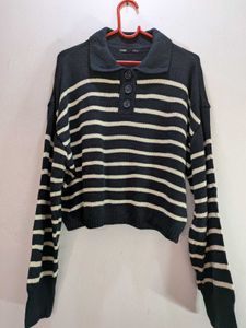 Striped Knit Sweater  💚