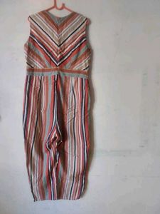 Striped Sleeveless Jumpsuit