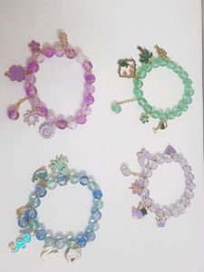 Cute Beaded Charm Bracelets - Set of 4