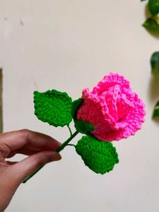 Crocheted Pink Rose