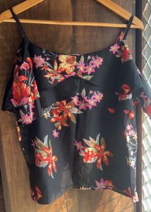 Floral Print Off-Shoulder plus size Top