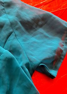 Women Sea Green See-through Top