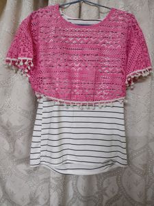 Pink Cape Style Top.