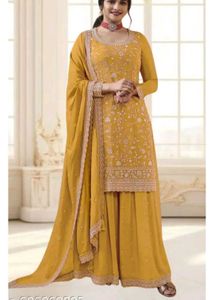 Elegant Yellow Embroidered Suit