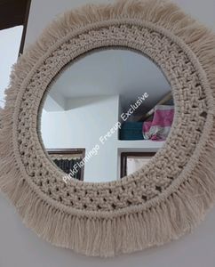16 Inches Macrame Mirror White🤍