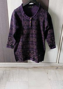 Embroidered Floral Work Woolen Kurti