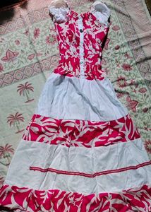 Pink & White Maxi Dress