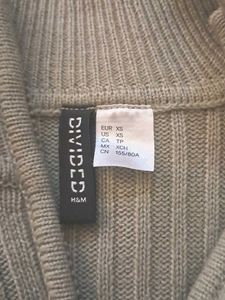 [Sage Green] H&amp;M Ribbed Knit Zip-Up Jacket
