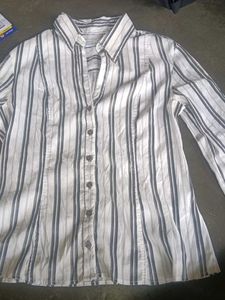 Striped Button-Down Top